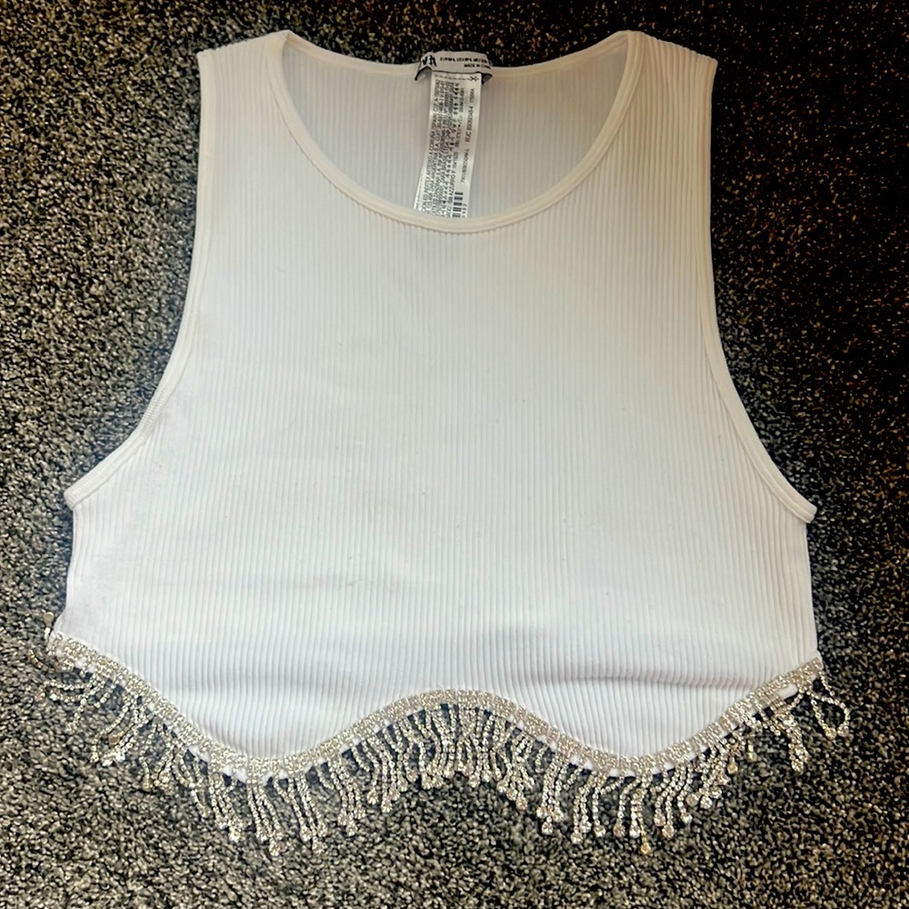 Zara White Sparkle Top